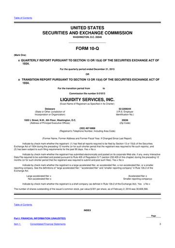 Thumbnail Liquidity Services
 10-Q Quarterly Report FY2016 