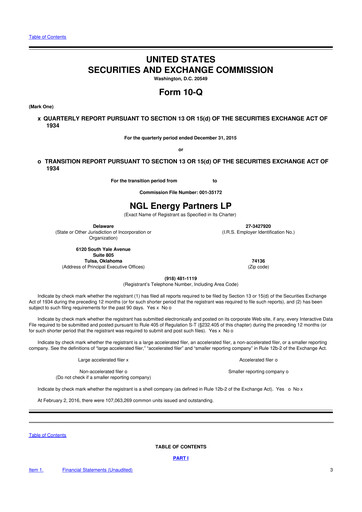 Miniature NGL Energy Partners
 10-Q Rapport trimestriel 2016 