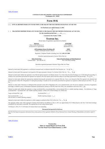 Thumbnail Textron 10-K Annual Report 2015