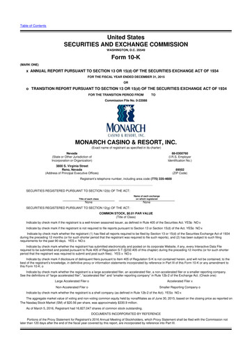 Thumbnail Monarch Casino & Resort 10-K Annual Report 2015