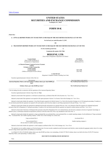 Vorschaubild BeOne Medicines 10-K Jahresbericht 