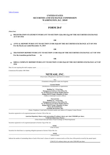 Vorschaubild NetEase 20-F Jahresbericht 2015