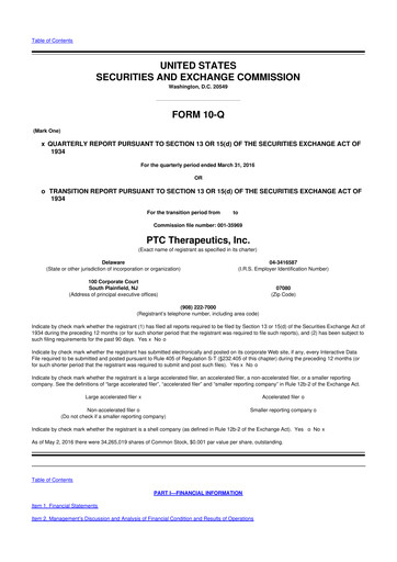 Thumbnail PTC Therapeutics
 10-Q Quarterly Report FY2016 