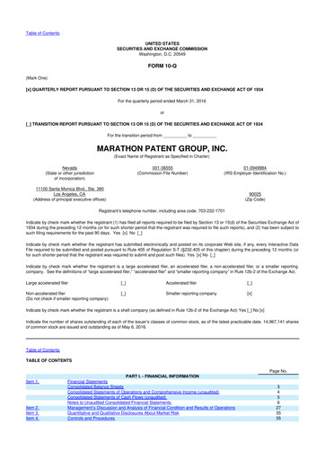 Thumbnail MARA Holdings
 10-Q Quarterly Report FY2016 