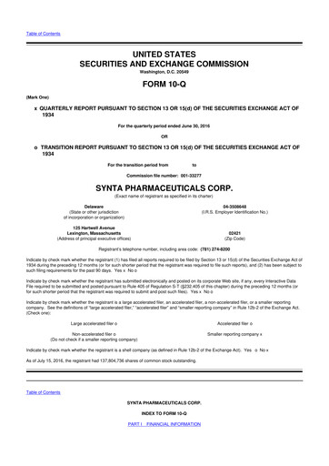 Thumbnail Madrigal Pharmaceuticals
 10-Q Quarterly Report FY2016 
