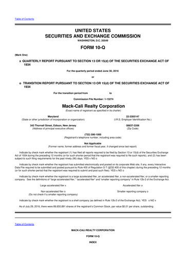 Thumbnail Veris Residential 10-Q Quarterly Report FY2016 