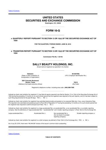 Thumbnail Sally Beauty Holdings 10-Q Quarterly Report FY2016 
