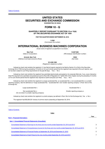 Thumbnail IBM 10-Q Quarterly Report FY2016 