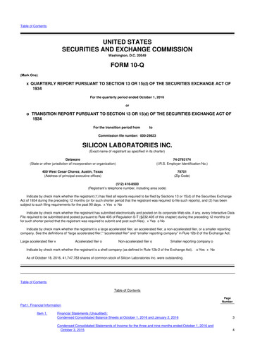 Thumbnail Silicon Labs
 10-Q Quarterly Report FY2016 