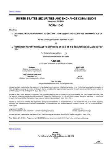 Miniature Stride (K12 Education)
 10-Q Rapport trimestriel 2017 