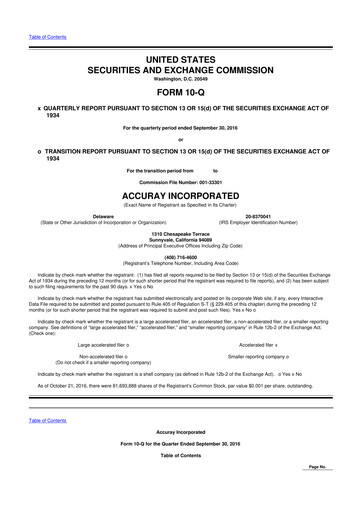 Thumbnail Accuray 10-Q Quarterly Report FY2017 