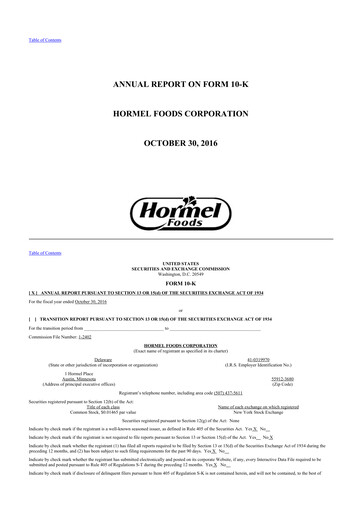 Thumbnail Hormel Foods 10-K Annual Report 2016