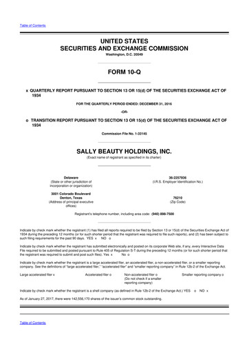 Thumbnail Sally Beauty Holdings 10-Q Quarterly Report FY2017 