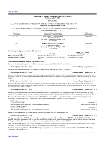 Thumbnail CMS Energy
 10-K Annual Report 2016