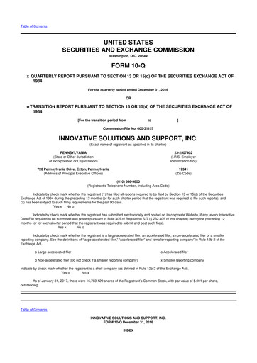 Miniature Innovative Solutions and Support 10-Q Rapport trimestriel 2017 