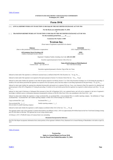 Thumbnail Textron 10-K Annual Report 2016