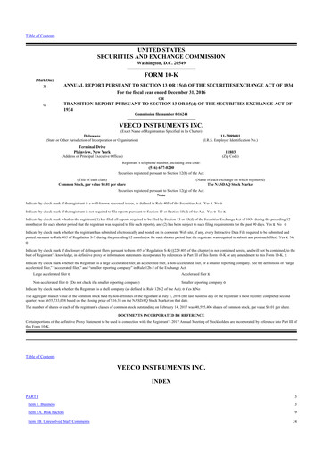 Thumbnail Veeco
 10-K Annual Report 2016