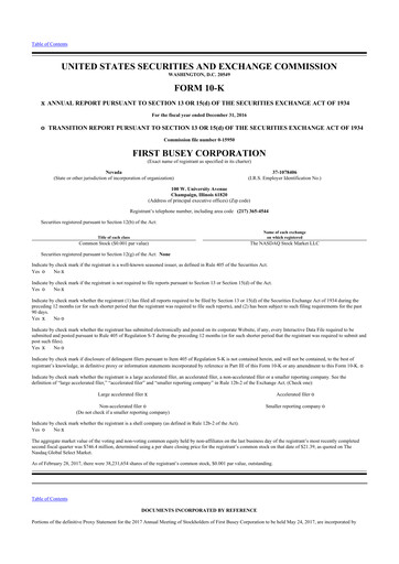 Thumbnail First Busey 10-K Annual Report 2016