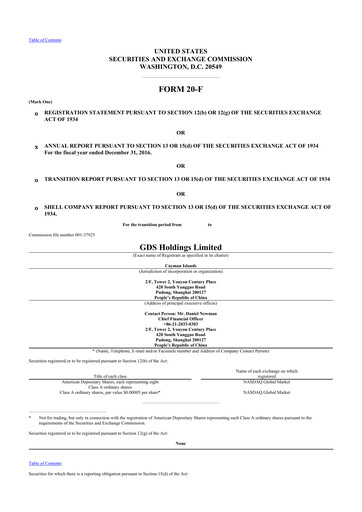 Thumbnail GDS Holdings 20-F Annual Report 2016