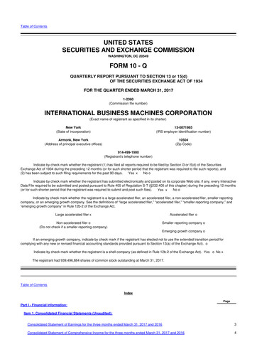 Thumbnail IBM 10-Q Quarterly Report FY2017 