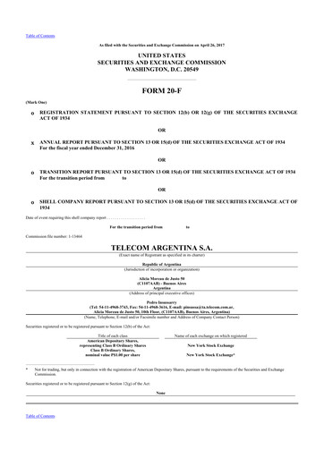 Thumbnail Telecom Argentina
 20-F Annual Report 