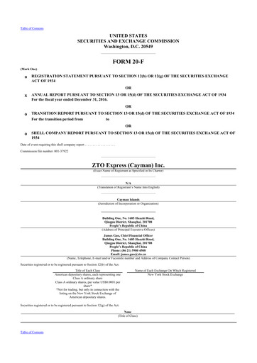 Thumbnail ZTO Express
 20-F Annual Report 2016