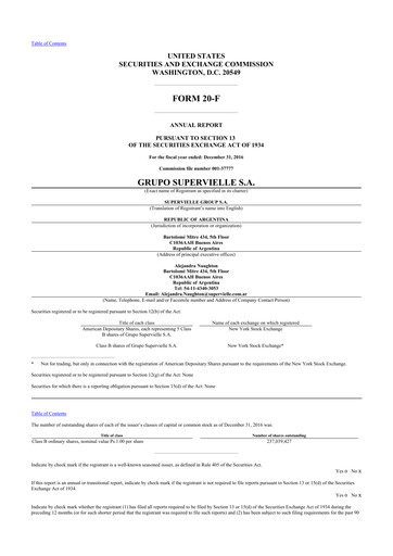 Vorschaubild Grupo Supervielle 20-F Jahresbericht 