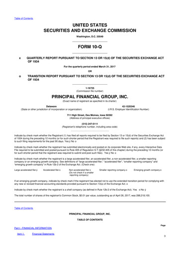 Thumbnail Principal Financial Group 10-Q Quarterly Report FY2017 