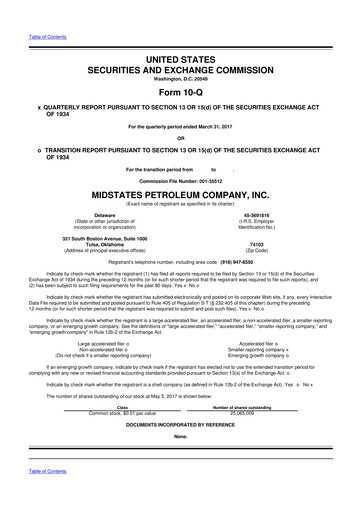 Vorschaubild Amplify Energy
 10-Q Quartalsbericht 2017 