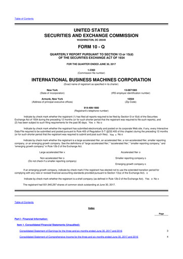 Thumbnail IBM 10-Q Quarterly Report FY2017 