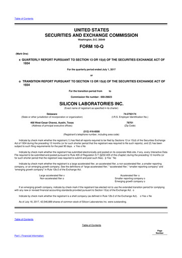 Thumbnail Silicon Labs
 10-Q Quarterly Report FY2017 