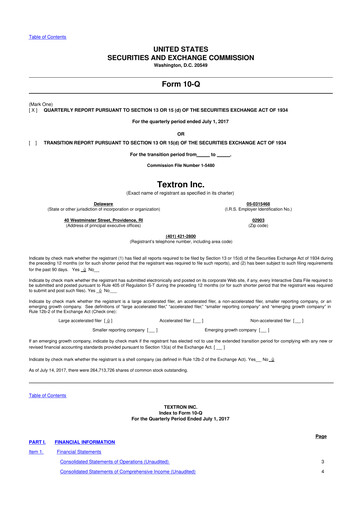 Thumbnail Textron 10-Q Quarterly Report FY2017 