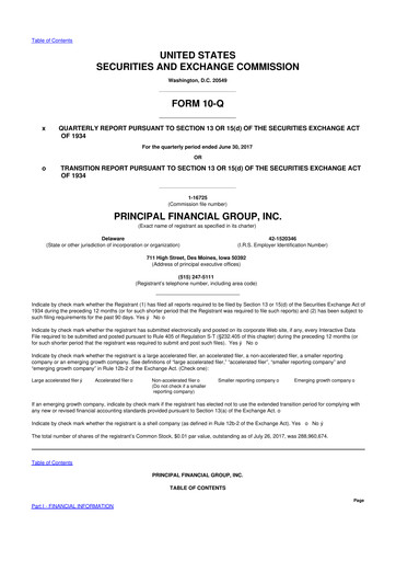 Thumbnail Principal Financial Group 10-Q Quarterly Report FY2017 