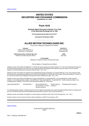 Thumbnail Allient 10-Q Quarterly Report FY2017 