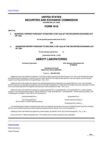 Thumbnail Abbott Laboratories 10-Q Quarterly Report FY2017 