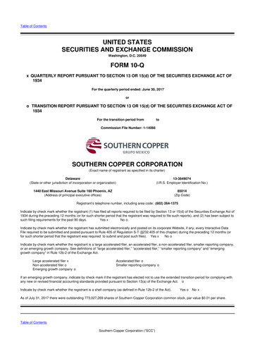 Thumbnail Southern Copper 10-Q Quarterly Report FY2017 