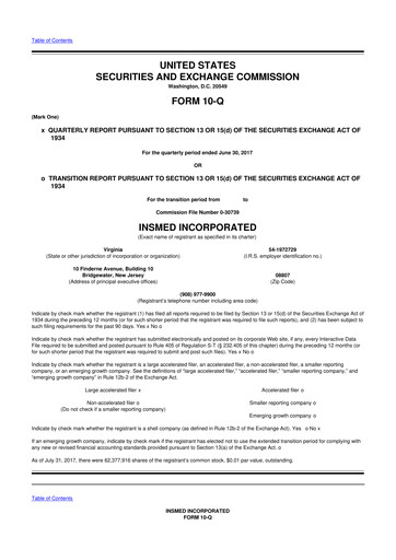 Thumbnail Insmed 10-Q Quarterly Report FY2017 