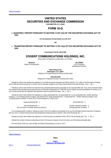 Thumbnail Cogent Communications
 10-Q Quarterly Report FY2017 