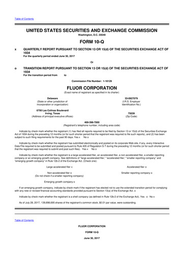 Thumbnail Fluor Corporation
 10-Q Quarterly Report FY2017 