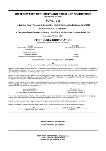 Thumbnail First Busey 10-Q Quarterly Report FY2017 