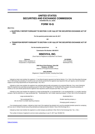 Thumbnail Innoviva 10-Q Quarterly Report FY 