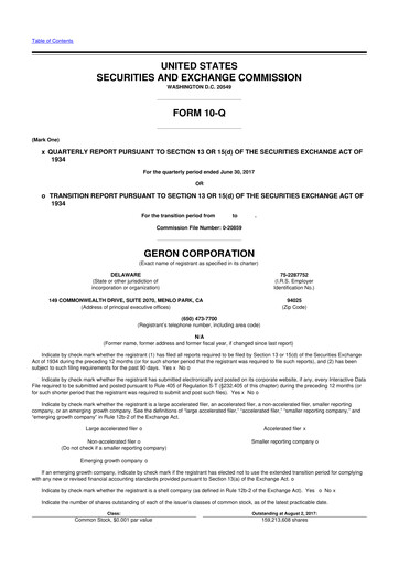 Thumbnail Geron 10-Q Quarterly Report FY2017 