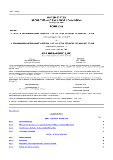 Thumbnail Leap Therapeutics
 10-Q Quarterly Report FY2017 Q2