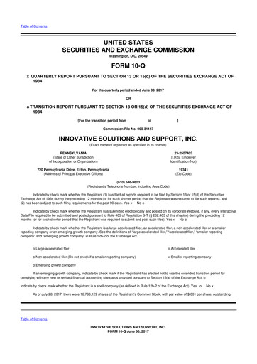 Miniature Innovative Solutions and Support 10-Q Rapport trimestriel 2017 