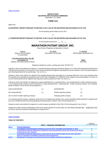 Thumbnail MARA Holdings
 10-Q Quarterly Report FY2017 