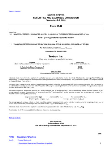 Thumbnail Textron 10-Q Quarterly Report FY2017 