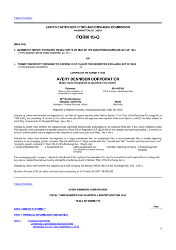 Thumbnail Avery Dennison
 10-Q Quarterly Report FY2017 