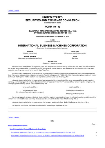 Thumbnail IBM 10-Q Quarterly Report FY2017 