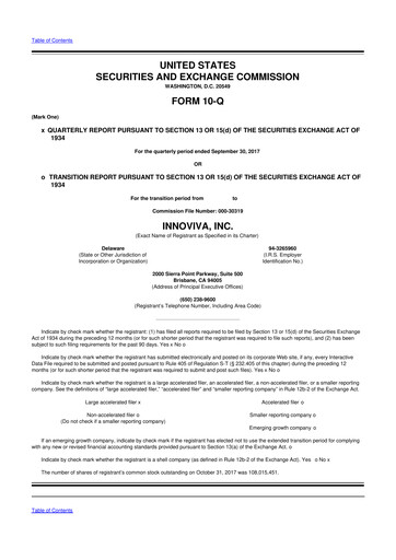 Thumbnail Innoviva 10-Q Quarterly Report FY 