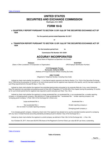 Thumbnail Accuray 10-Q Quarterly Report FY2018 